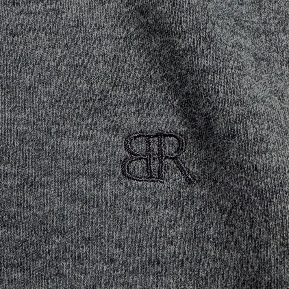 Banana Republic Men's L Luxe Touch Performance Tee 100% Cotton Gray Knit Logo